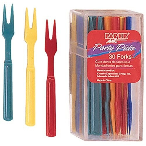 CEG Cocktail Forks, Multicolor, Pack of 30 (01452)