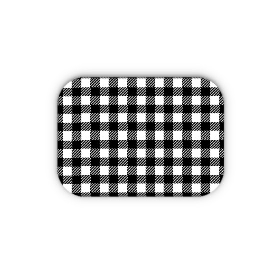 One Hundred 80 Degrees Melamine Tray, Black Gingham - Small (ME0546)