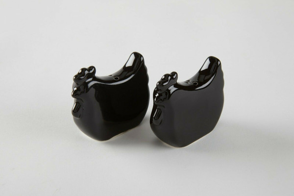 Tableau Black Rooster Salt & Pepper Set