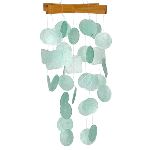 Woodstock Chimes Mini Capiz Chime, Aqua