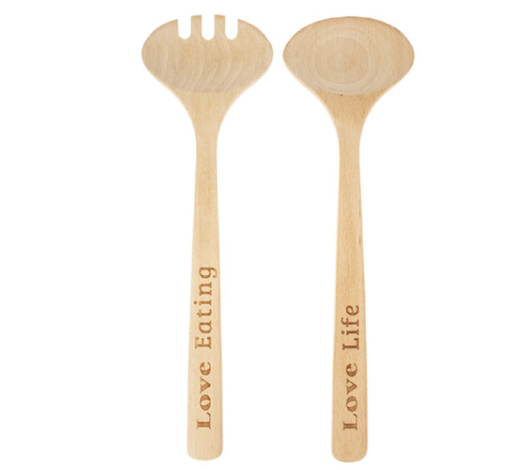 Ganz Laser Craft Salad Set, Love Eating/Love Life (ER60971B)