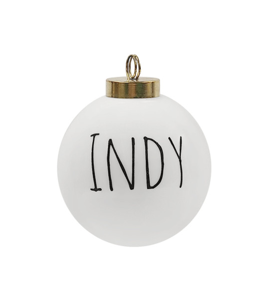 The Dish Indianapolis Ornament, Handwritten Text, Small