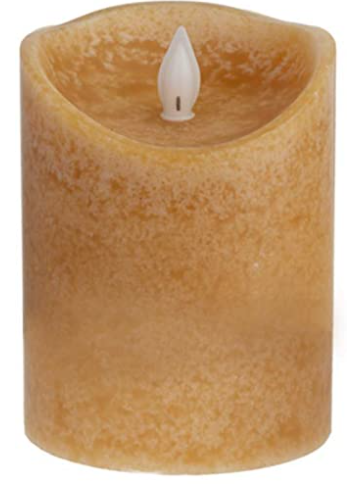 Ganz LED Ardella Mottled Wax 3 x 4" Pillar, Harvest (ARG3228)