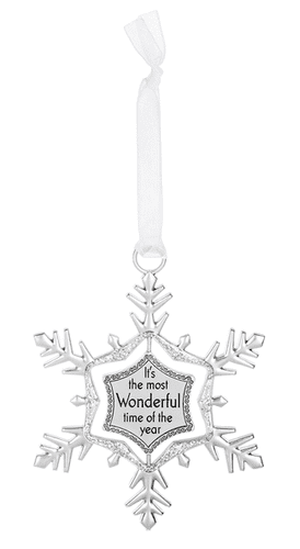 Ganz Snowflake Swirl Ornament, It's The Most Wonderful Time