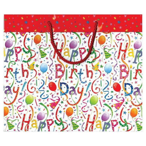 Caspari Large Gift Bag, Happy Birthday (8823B3)