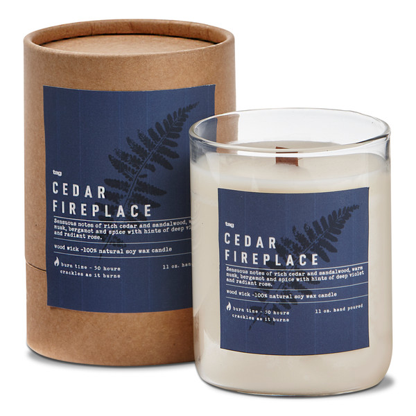 TAG Wood Wick Candle, Cedar Fireplace (G14478)