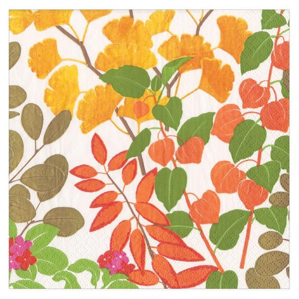 Caspari Paper Luncheon Napkins, Autumn Gold (White) - 2 Packs (16530L)