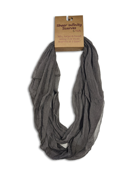 Ganz Sheer Infinity Scarf, Gray