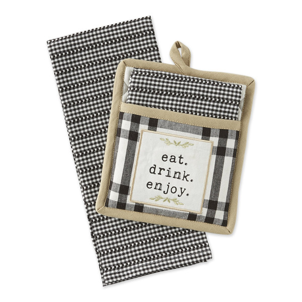 Design Imports Potholder Gift Set, Home Sweet Farmhouse (751477)