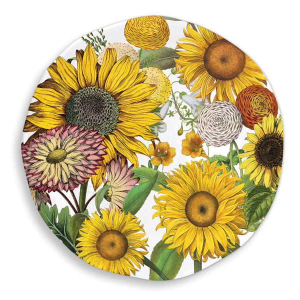 Michel Design Works Large Round Melamine Platter, Sunflower (862350)