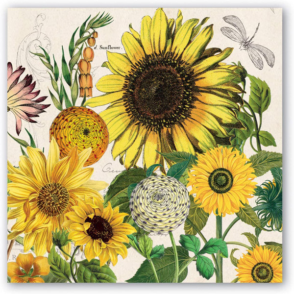 Michel Design Works Paper Luncheon Napkins, Sunflower - 2 Packs (817350)