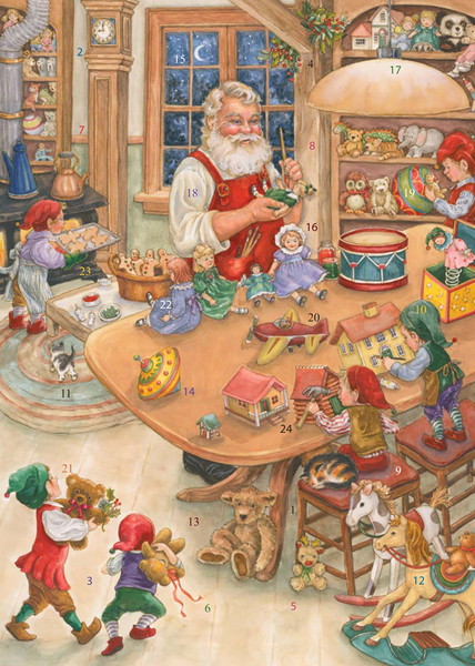 Vermont Christmas Company Greeting Card Advent Calendar, Santa's Workshop (BB411)