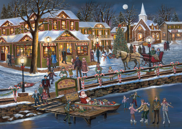 Vermont Christmas Company Boxed Christmas Cards, Christmas Village (BHH004)