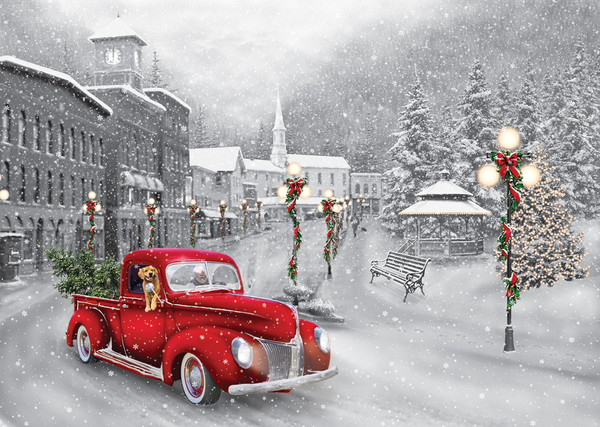 Vermont Christmas Company Boxed Christmas Cards, Holiday Ride (BMS001)