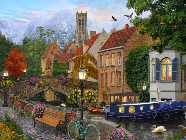 Vermont Christmas Company Jigsaw Puzzle, Canal Living (VC1147)