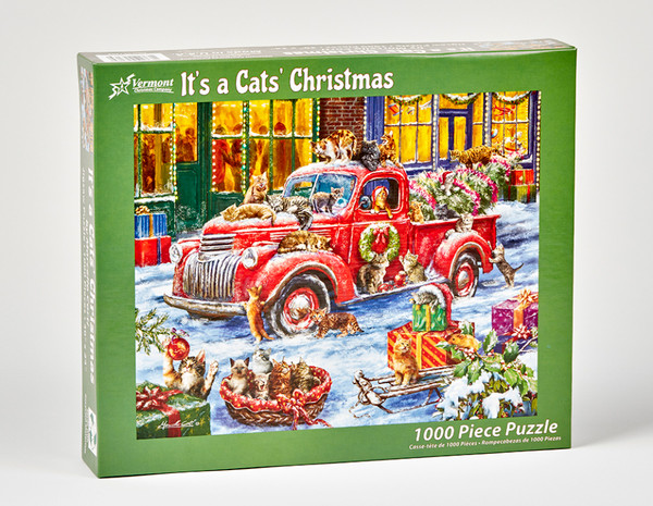 Vermont Christmas Company Jigsaw Puzzle, It's a Cats' Christmas (VC1202)