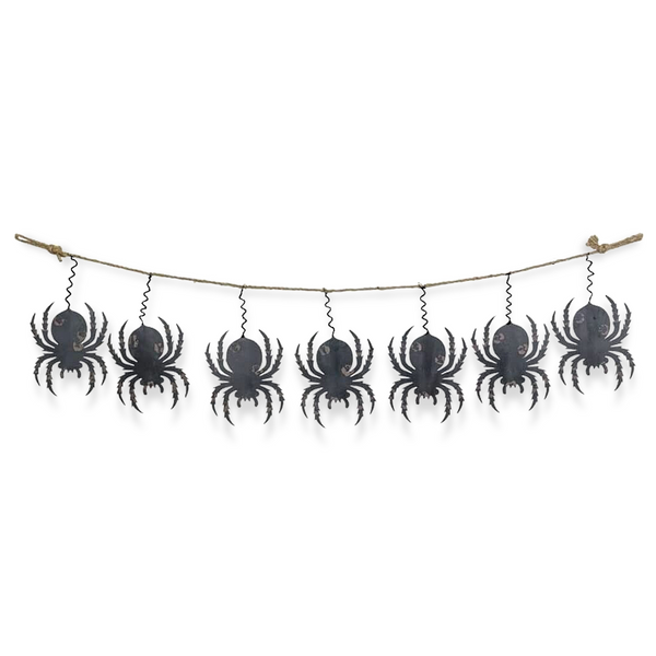 Hanna's Handiworks Spooky Spider Metal Banner