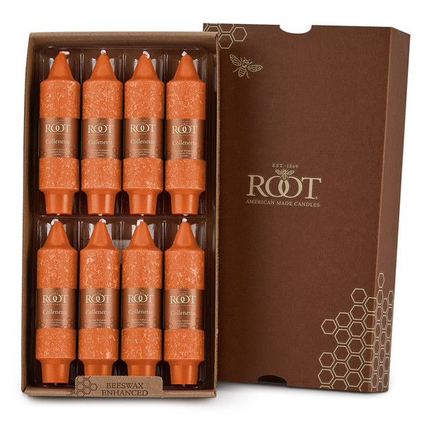 Root Timberline Collenette Candles 5", Pumpkin - Box of 8 (595210)