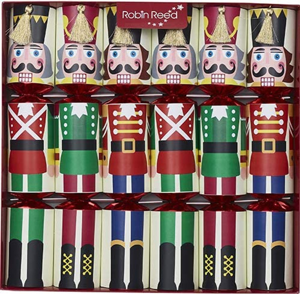 Robin Reed 13" Christmas Crackers, Racing Nutcracker - Box of 6 (72011)