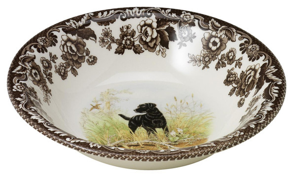 Portmeirion Spode Cereal Bowl, Woodland Black Lab Retriever