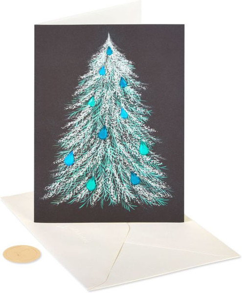 Papyrus Boxed Christmas Cards, Blue Gem Tree