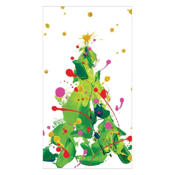 Caspari Paper Guest Towel Napkins, Splatter Tree - 2 Pack (16760G)