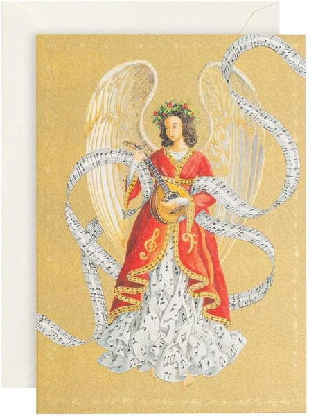 Caspari Boxed Christmas Cards, Musical Angel - 16 Cards & Envelopes (101108)