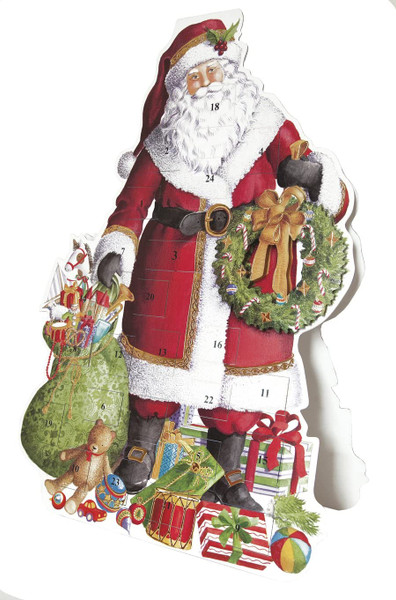 Caspari Standing Advent Calendar, Santa Claus (ADV226)