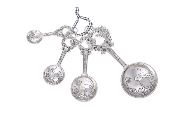 Ganz 4 pc. Measuring Spoons, Bunny Plaid (EA14296)