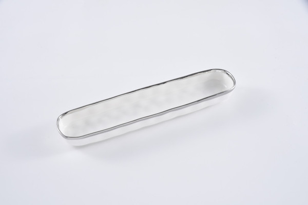 Pampa Bay Bianca Cracker Tray, White/Silver