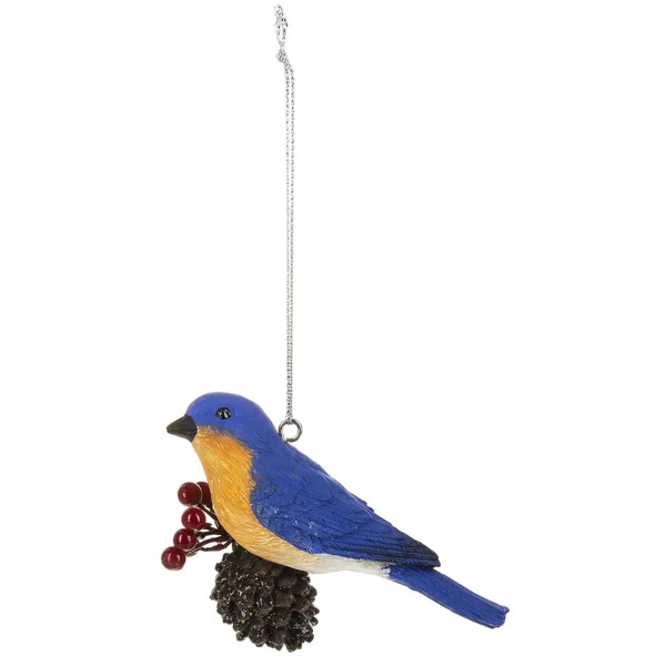Midwest CBK Carved Bird Ornament, Blue