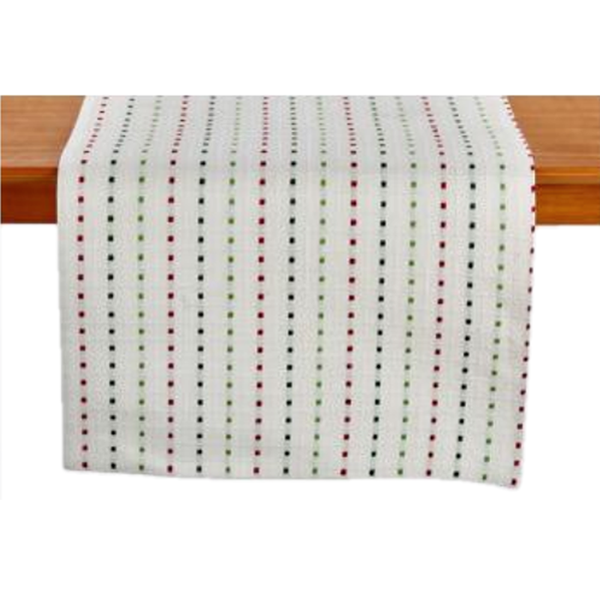 Tableau Cloth Table Runner, Holiday Pick Stitch