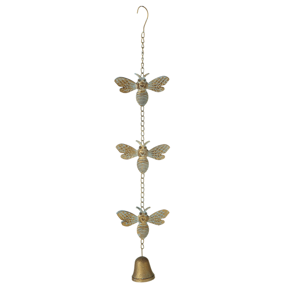 Midwest-CBK Bell Wind Chime, Patina Golden Bee