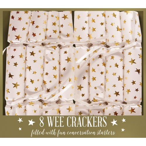 The Gift Wrap Company Wee Crackers, Golden Stars - Set of 8