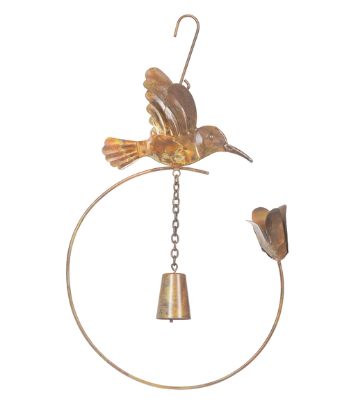 Midwest CBK Bell Wind Chime, Hummingbird & Flower