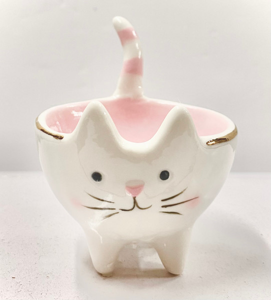 One Hundred 80 Degrees 3" Cat Trinket Bowl, Pink