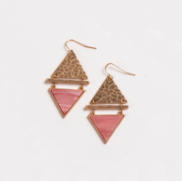 Ganz Triangle Earring, Rose (EAR7001A)