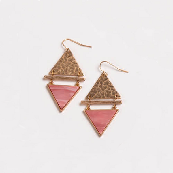 Ganz Triangle Earring, Rose