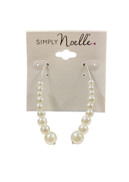 Ganz Earring, White Orb With Gold Ear Wire