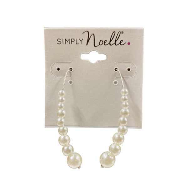 Ganz Earring, White Orb With Silver Ear Wire (EAR7014F)