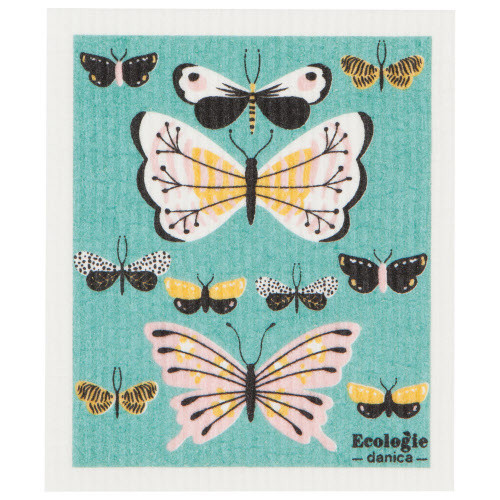 Now Designs Swedish Sponge Dishcloth, Butterflies (2000215)