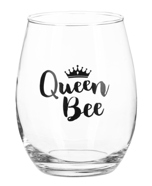 Ganz Stemless Wine Glass, Queen Bee