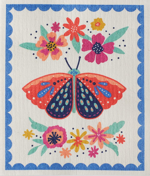 Design Imports Swedish Dish Cloth, Butterfly Folk (753804)