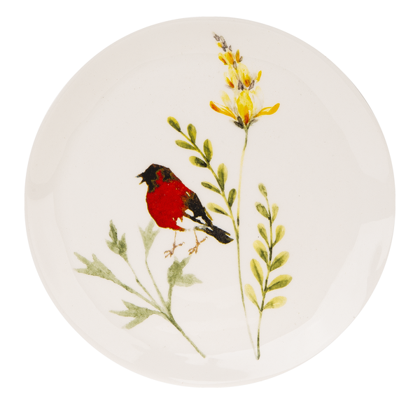 Midwest Songbird Plate, Red Bird