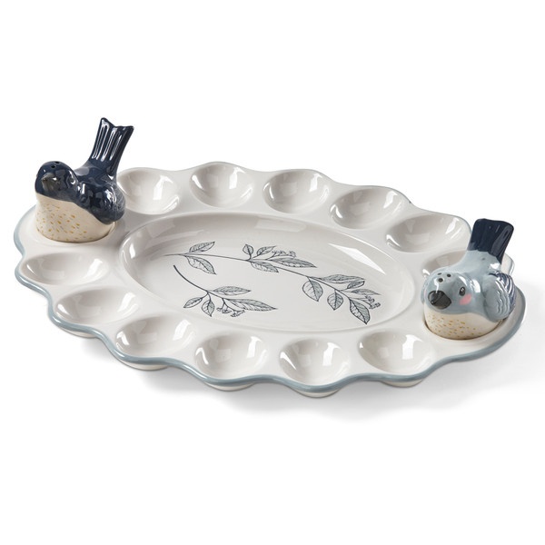 TAG Songbirds Egg Platter with Salt & Pepper Set (G15421)