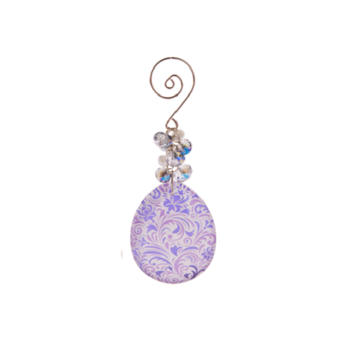 Ganz Metallic Glass Egg Ornament - Purple (ACRYE-19PURPLE)