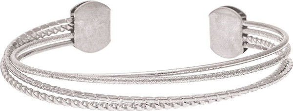 Rain Silver Braid Wire Open Cuff Bracelet
