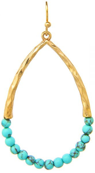 Rain Turquoise Beaded Teardrop Earrings