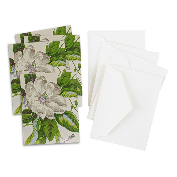 Caspari Gift Enclosure Cards, White Flower, 2 Pack (ENC19S)