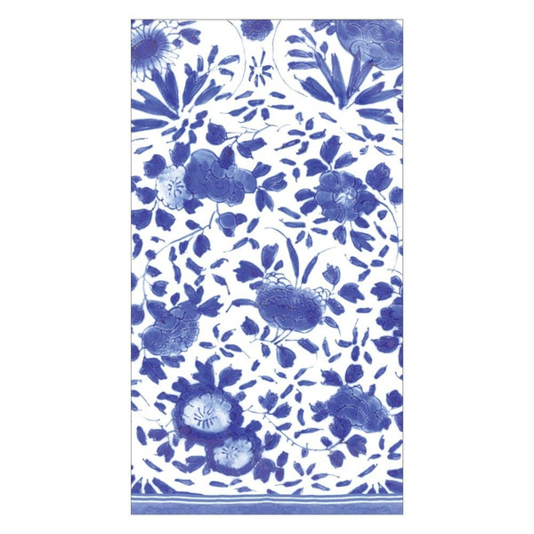 Caspari Paper Guest Towel Napkins, Delft in Blue - 2 Packs (16830G)